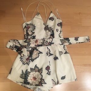 White Floral Romper